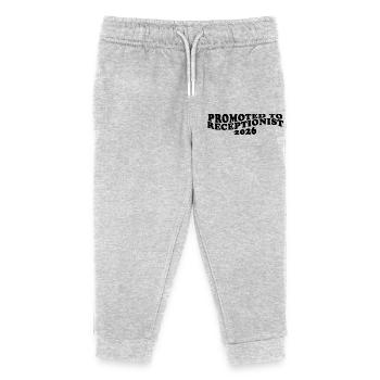 Promu réceptionniste 2026 – Humour de bureau - Pantalon de jogging enfant bio Stanley/Stella - gris chiné - Devant
