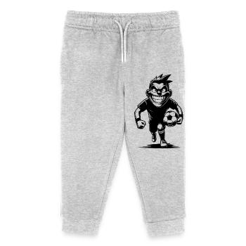 Arbitre souriant avec ballon - Pantalon de jogging enfant bio Stanley/Stella - gris chiné - Devant
