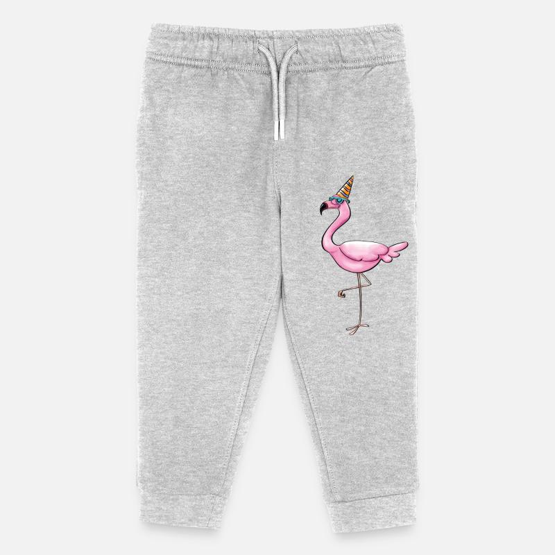 Flamingo - Kinder Organic Jogginghose Mini Mover von Stanley/Stella - Grau meliert