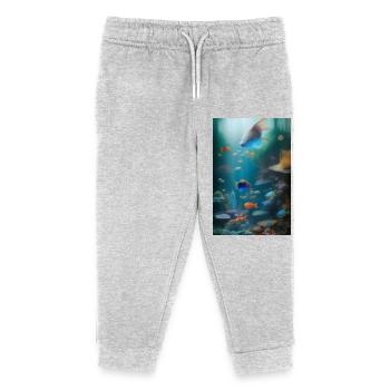 Fish, Aquarium - Kids Organic Sweatpants by Stanley/Stella - heather grey - Front