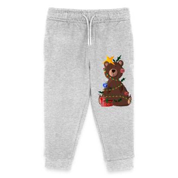 Bärenbaum - Kinder Organic Jogginghose Mini Mover von Stanley/Stella - Grau meliert - Vorne