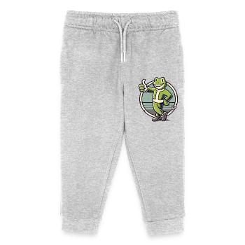 Daumen hoch cooler Frosch - Kinder Organic Jogginghose Mini Mover von Stanley/Stella - Grau meliert - Vorne