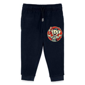 Lustige Retro-Maus als Jongleur - Kinder Organic Jogginghose Mini Mover von Stanley/Stella - Navy - Vorne