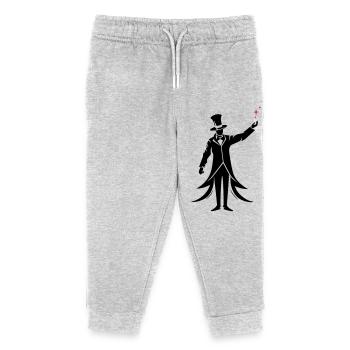 magicien silhouette sorcier - Pantalon de jogging enfant bio Stanley/Stella - gris chiné - Devant