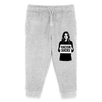 Racism Sucks - Kids Organic Sweatpants by Stanley/Stella - heather grey - Front