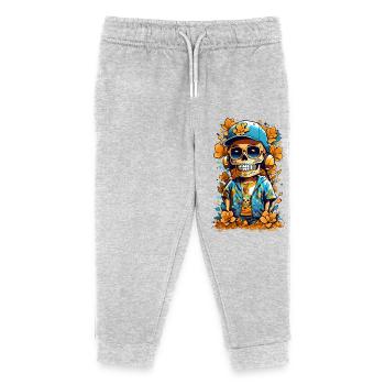 Sugar Skull - Kids Organic Sweatpants by Stanley/Stella - heather grey - Front