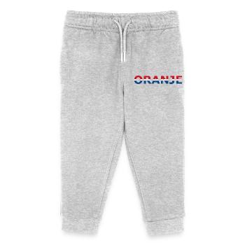 Orange en rouge, blanc, bleu - Pantalon de jogging enfant bio Stanley/Stella - gris chiné - Devant
