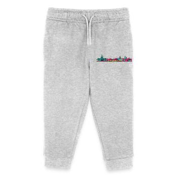 Art de lignes de basilique de la skyline de la ville de Toulouse - Pantalon de jogging enfant bio Stanley/Stella - gris chiné - Devant