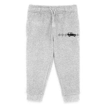 Defender-Heartbeat - Kinder Organic Jogginghose Mini Mover von Stanley/Stella - Grau meliert - Vorne