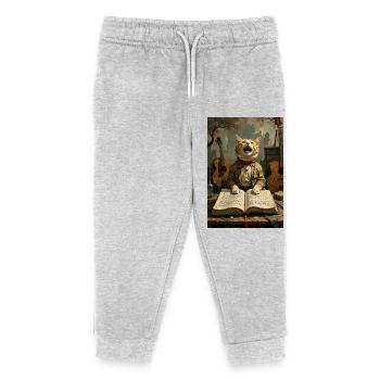 chat chantant - Pantalon de jogging enfant bio Stanley/Stella - gris chiné - Devant