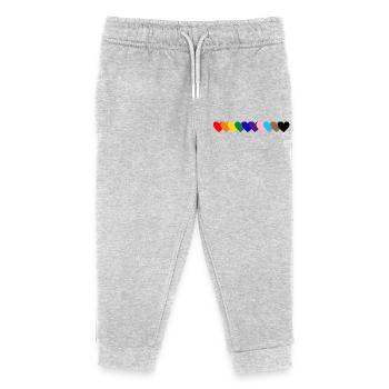 Rainbow Hearts Pride - Kids Organic Sweatpants by Stanley/Stella - heather grey - Front