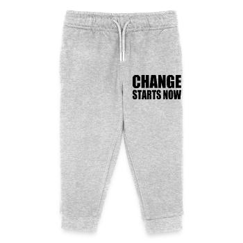 change starts now - Kids Organic Sweatpants by Stanley/Stella - heather grey - Front