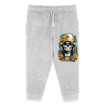 Golden Sugar Skull - Kids Organic Sweatpants by Stanley/Stella - heather grey - Front