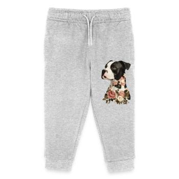 romantic illustration american staffordshire te - Kids Organic Sweatpants by Stanley/Stella - heather grey - Front