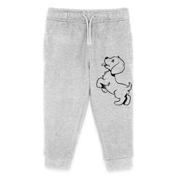 Hund baby süss - Kinder Organic Jogginghose Mini Mover von Stanley/Stella - Grau meliert - Vorne