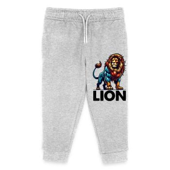 lion tier - Kinder Organic Jogginghose Mini Mover von Stanley/Stella - Grau meliert - Vorne