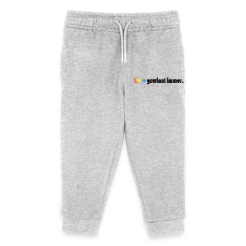 Liebe gewinnt immer Frieden Statement Vielfalt - Kinder Organic Jogginghose Mini Mover von Stanley/Stella - Grau meliert - Vorne