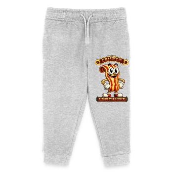 Crispy & Confident Bacon - Kids Organic Sweatpants by Stanley/Stella - heather grey - Front