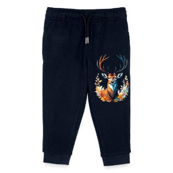 Majestic deer head - Nature Design - Kinder Organic Jogginghose Mini Mover von Stanley/Stella - Navy - Vorne