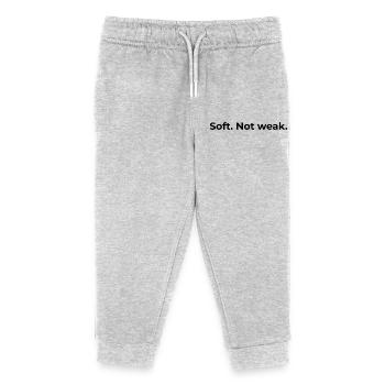 Ermächtigtes Zitat | Weich, nicht schwach - Kinder Organic Jogginghose Mini Mover von Stanley/Stella - Grau meliert - Vorne