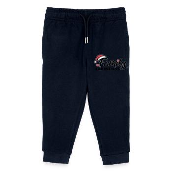 Family Christmas Font - Kids Organic Sweatpants by Stanley/Stella - navy - Front