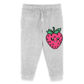 Strawberry Princess - Kinder Organic Jogginghose Mini Mover von Stanley/Stella - Grau meliert - Vorne