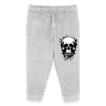 Crâne - Pantalon de jogging enfant bio Stanley/Stella - gris chiné - Devant