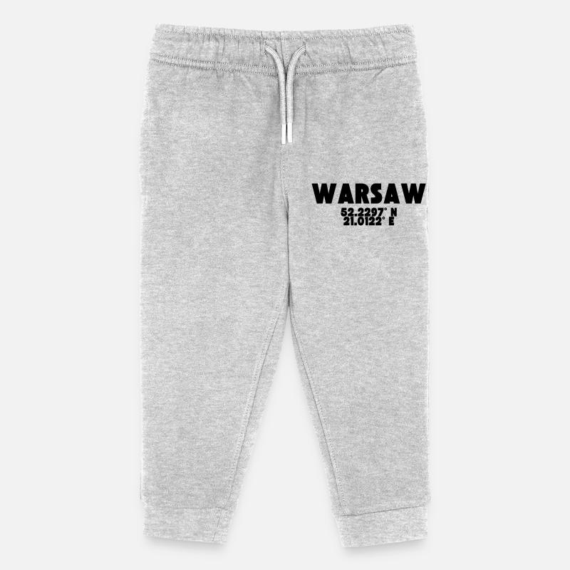 Varsovie / Varsovie - Conception avec coordonnées - Pantalon de jogging enfant bio Stanley/Stella - gris chiné