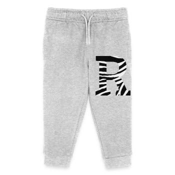 Letter r zebra - Kids Organic Sweatpants by Stanley/Stella - heather grey - Front