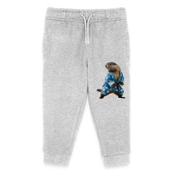 Sporty marmot - Kids Organic Sweatpants by Stanley/Stella - heather grey - Front