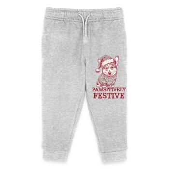 Corgi Pawsityvely Festif - Pantalon de jogging enfant bio Stanley/Stella - gris chiné - Devant