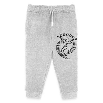 Jongleur Logo Jonglieren - Kinder Organic Jogginghose Mini Mover von Stanley/Stella - Grau meliert - Vorne
