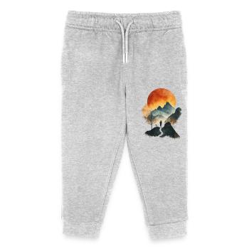 Cadeau parfait pour les athlètes d’endurance - Pantalon de jogging enfant bio Stanley/Stella - gris chiné - Devant