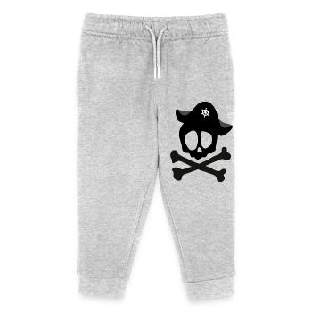 Pirat - Kinder Organic Jogginghose Mini Mover von Stanley/Stella - Grau meliert - Vorne