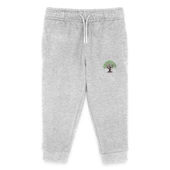 Bunter Baum mit Blättern - Kinder Organic Jogginghose Mini Mover von Stanley/Stella - Grau meliert - Vorne