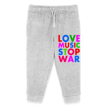Stop war - Kids Organic Sweatpants by Stanley/Stella - heather grey - Front