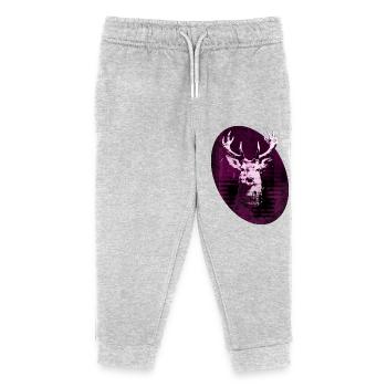 hirsch oval - Kinder Organic Jogginghose Mini Mover von Stanley/Stella - Grau meliert - Vorne