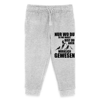 Hiking Hiking Sports Mountains - Kids Organic Sweatpants by Stanley/Stella - heather grey - Front