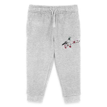 Pigeon oiseau sur une branche ornithologue - Pantalon de jogging enfant bio Stanley/Stella - gris chiné - Devant