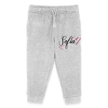 Sofia Name Vorname - Kinder Organic Jogginghose Mini Mover von Stanley/Stella - Grau meliert - Vorne