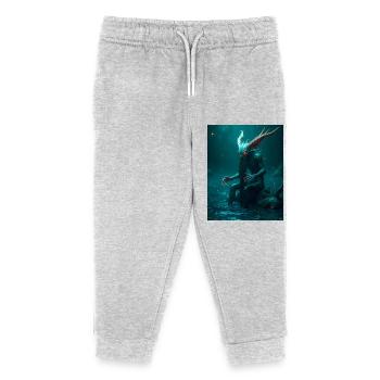 Vodnik, démon de l’eau slave tapi dans les rivières profondes - Pantalon de jogging enfant bio Stanley/Stella - gris chiné - Devant