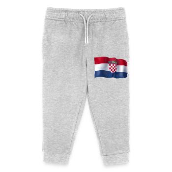 Croatia Flag - Kids Organic Sweatpants by Stanley/Stella - heather grey - Front