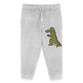 Lustiger & Niedlicher Later Alligator (Kein Text) - Kinder Organic Jogginghose Mini Mover von Stanley/Stella - Grau meliert - Vorne