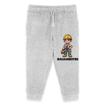 Construction worker - Kids Organic Sweatpants by Stanley/Stella - heather grey - Front