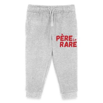 Papa perle rare - idée cadeau papa - Pantalon de jogging enfant bio Stanley/Stella - gris chiné - Devant