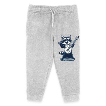 Rock Raccoon -The Original - Kids Organic Sweatpants by Stanley/Stella - heather grey - Front