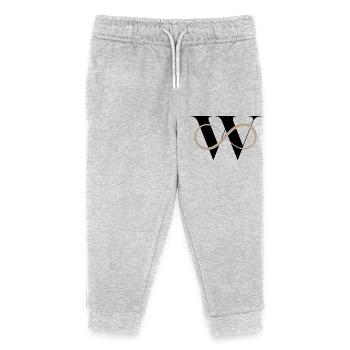 Unendlich w Buchstabe - Kinder Organic Jogginghose Mini Mover von Stanley/Stella - Grau meliert - Vorne