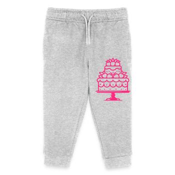 Cake Outline - Kids Organic Sweatpants by Stanley/Stella - heather grey - Front