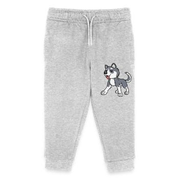 Husky Hund Hunderasse Hunde - Kinder Organic Jogginghose Mini Mover von Stanley/Stella - Grau meliert - Vorne