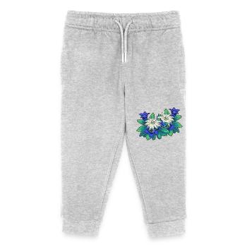 Berge Tirol Edelweiss Enzian Natur Flora Pflanzen - Kinder Organic Jogginghose Mini Mover von Stanley/Stella - Grau meliert - Vorne